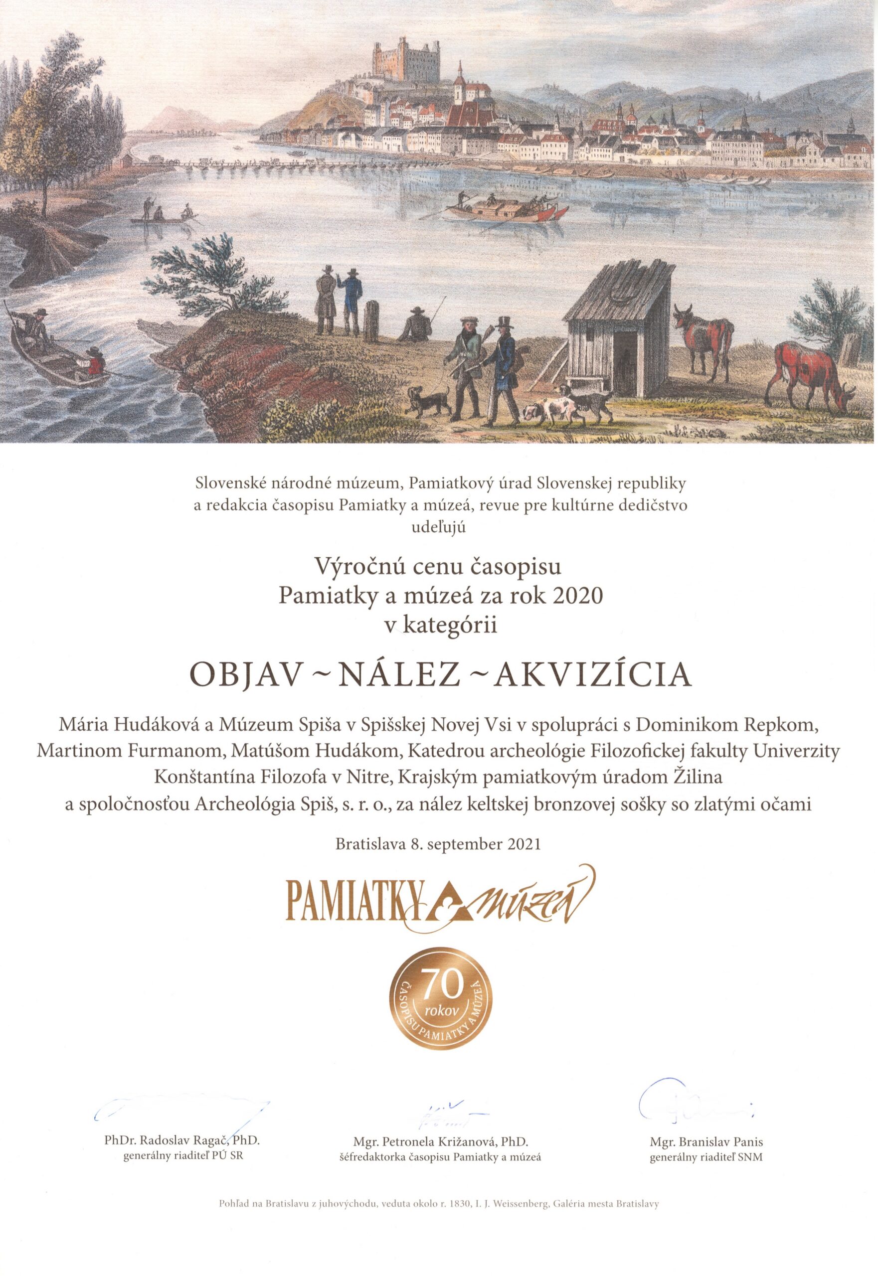 Ocenenie Katedry archeológie za objav keltskej sošky