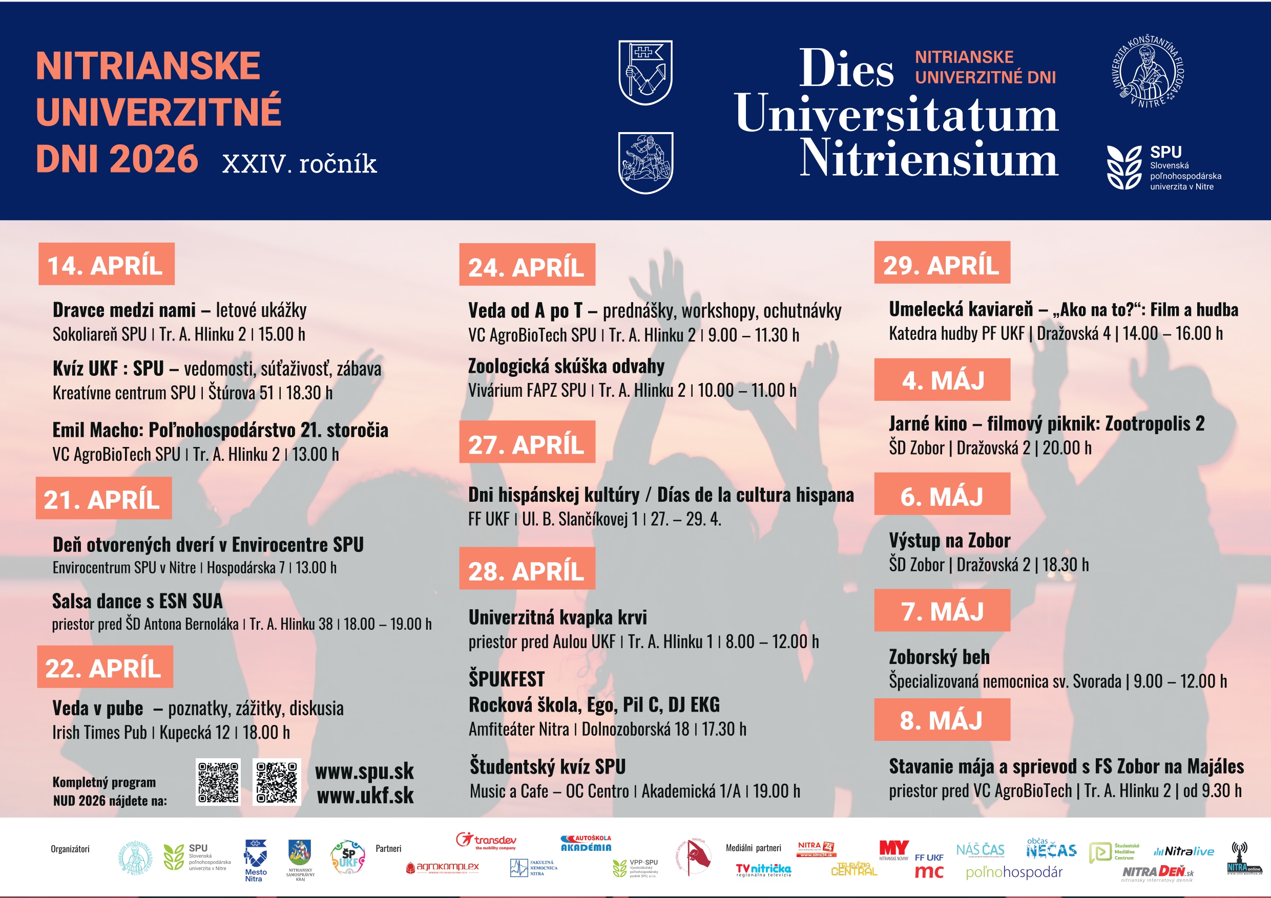 Štartujú obľúbené Nitrianske univerzitné dni 3 PLAGAT NUD2026 final