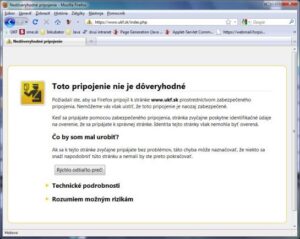 Chýbajúci bezpečnostný certifikát 6 ff problem